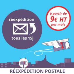 Réexpédition postale des courriers tous les 15 jours (1 mois)
