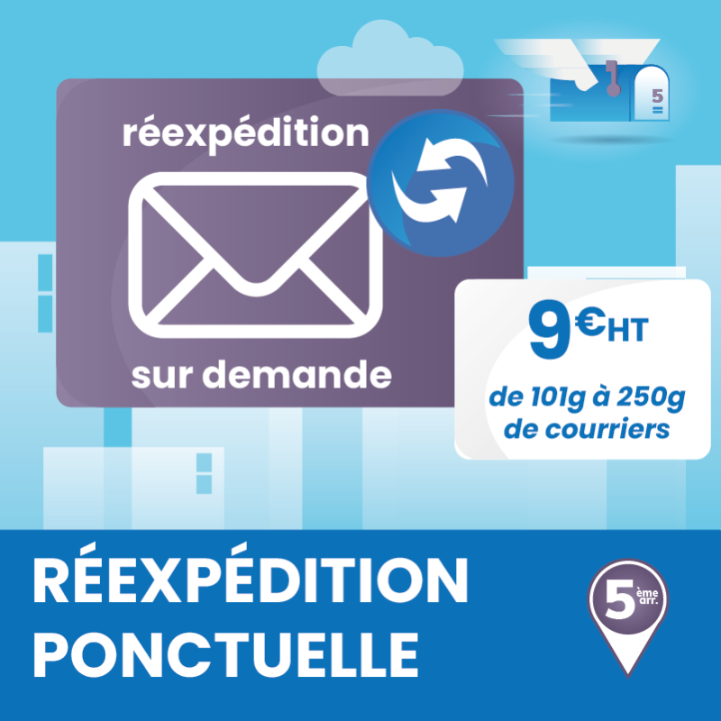 Réexpédition ponctuelle de tous vos courriers - Domiciliation Marseille 5ème