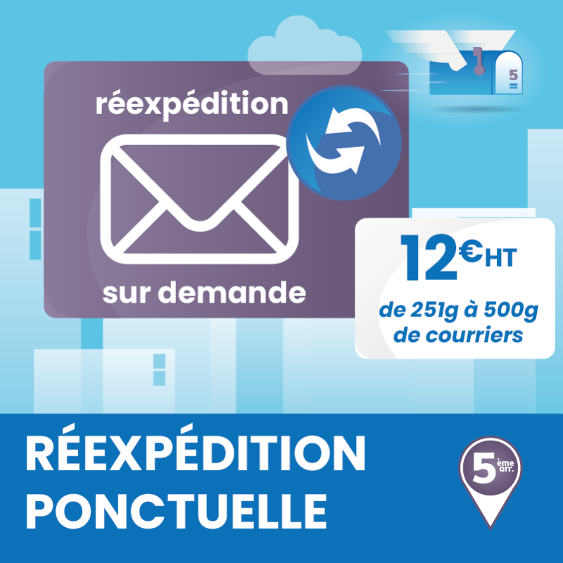 Réexpédition ponctuelle de tous vos courriers - Domiciliation Marseille 5ème